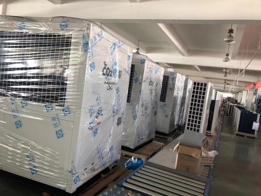 CO2 R744 वायु स्रोत जल स्रोत हीट पंप 37kw गर्म पानी के लिए वाणिज्यिक
