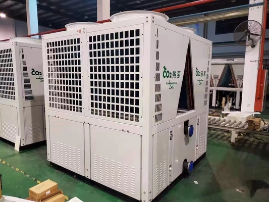 CO2 R744 वायु स्रोत जल स्रोत हीट पंप 37kw गर्म पानी के लिए वाणिज्यिक